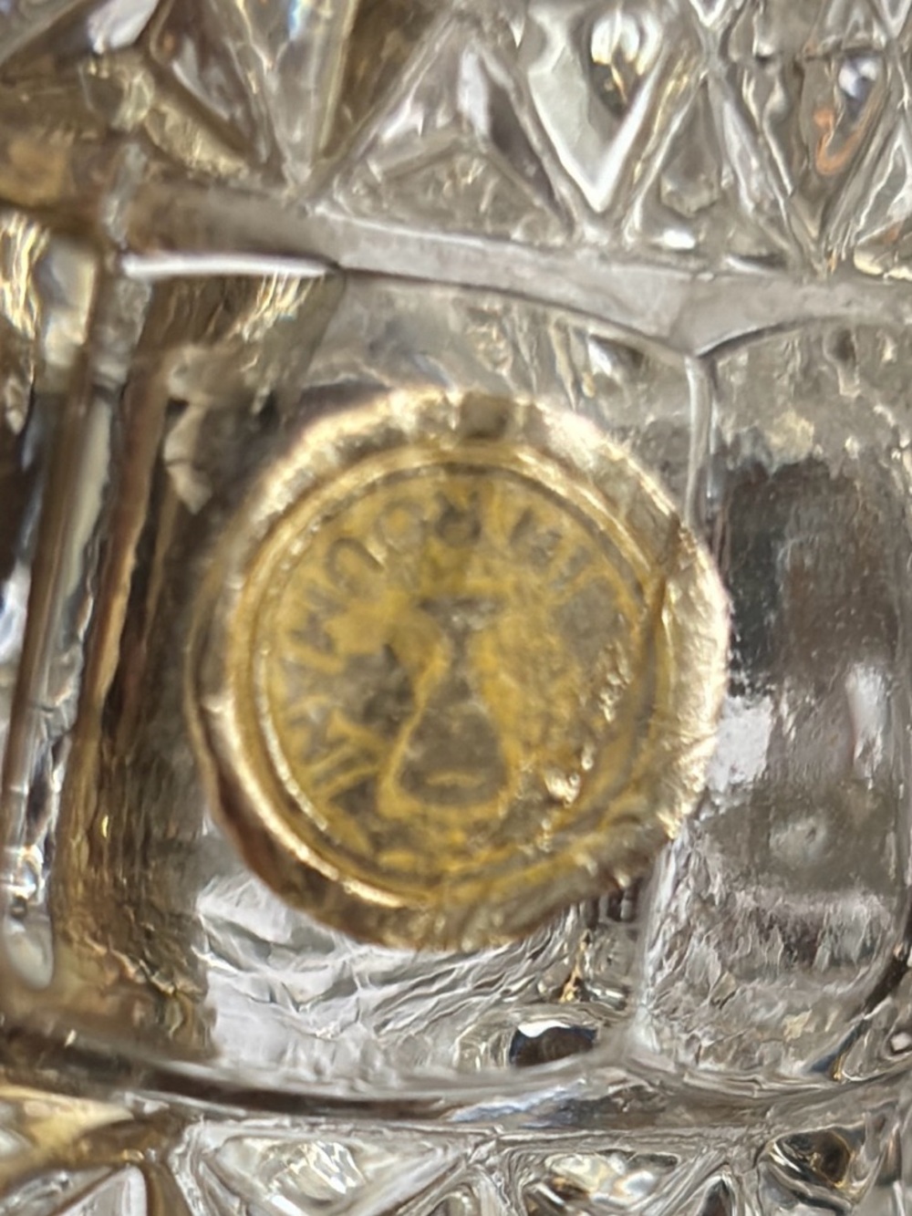 Vintage Hollywood Regency Crystal Brass Marble Candle Holder ITALIAN-PAIR - Picture 15 of 16